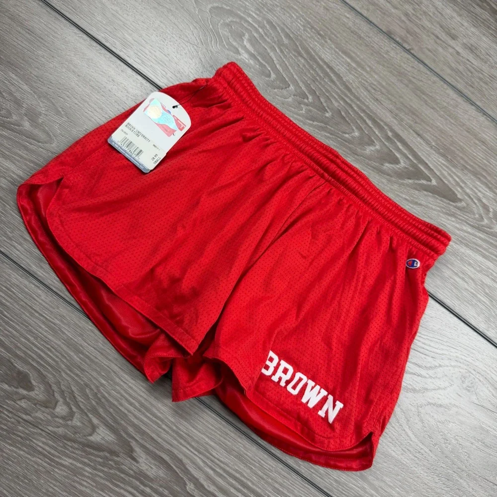 Champion Womens Shorts Brown University Mesh Athletic Red Small